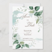 Bloemgroen Bladeren Zomer Save the Date Kaart (Voorkant)