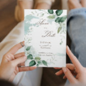 Bloemgroen Bladeren Zomer Save the Date Kaart