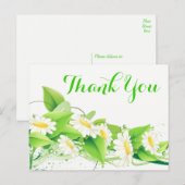 Bloemgroen Dank u witte madeliefjes bloemen Briefkaart (Voorkant / Achterkant)