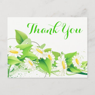 Bloemgroen Dank u witte madeliefjes bloemen Briefkaart