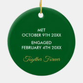 Bloemgroen en geel Verloving Foto Vriendin Keramisch Ornament (Achterkant)