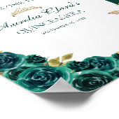 Bloemgroen goud tiara vlinder quinceañera poster (Hoek)