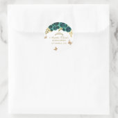 Bloemgroen goud tiara vlinder quinceañera ronde sticker (Tas)