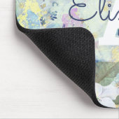 Bloemgroen goud waterverf monogram naam  muismat (Hoek)