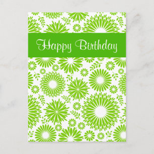  bloemgroen Happy Birthday Briefkaart