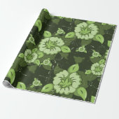 Bloemgroen inpakpapier (Uitgerold)