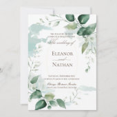 Bloemgroen laat zomerse bruiloft kaart (Voorkant)