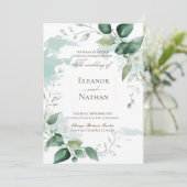 Bloemgroen laat zomerse bruiloft kaart (Staand voorkant)