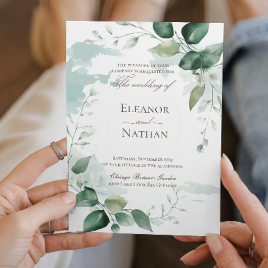 Bloemgroen laat zomerse bruiloft kaart