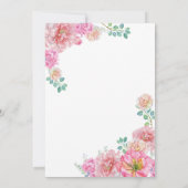 Bloemgroen & roze delicate Waterverf zoet 16 Kaart (Achterkant)