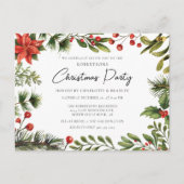 Bloemgroen Script Kerstvakantie feestje Uitnodiging Briefkaart (Voorkant)