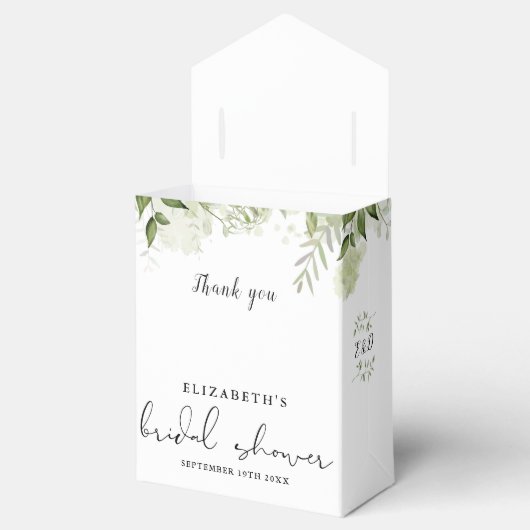 Bloemgroen Script Vrijgezellenfeest Bedankdoosjes (Geopend)