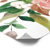 Bloemgroen wit roze welkomstbord voor bruidsfeest poster (Hoek)