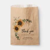 Bloemgroen Zonnebloem Script Vrijgezellenfeest Bedankzakje (Voorkant)