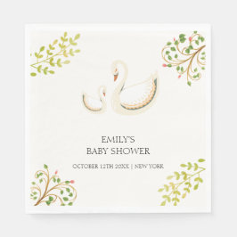  Bloemgroen Zwaan Baby shower Servet