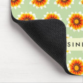 Bloemgroene mosterd geel kleine retro bloem muismat (Hoek)