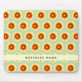 Bloemgroene mosterd geel kleine retro bloem muismat (Voorkant)