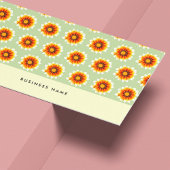 Bloemgroene mosterd geel kleine retro bloem visitekaartje