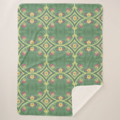 Bloemgroene Tegel Sherpa Blanket Sherpa Deken (Voorkant)