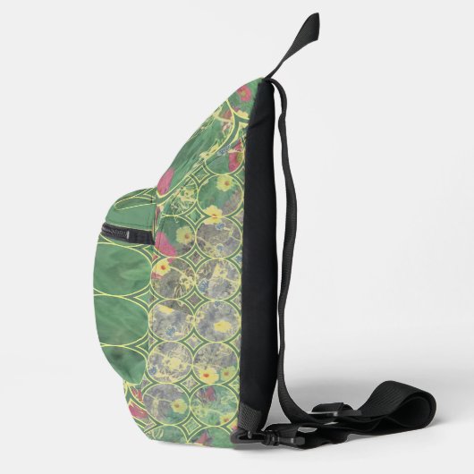 Bloemgroene Tegel Sling Bag (Rechts)