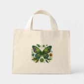 Bloemgroene vlinder mini tote bag (Voorkant)