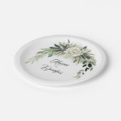 Bloemguirlande vintage waterverf botanisch groen papieren bordje (Gekanteld)