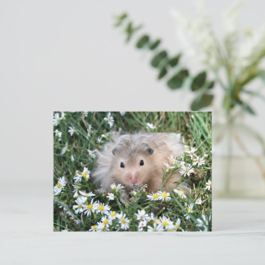 Bloemhamster Briefkaart (Staand voorkant)