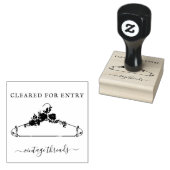 Bloemhang Logo Covid Temperatuur Goedgekeurde Toeg Rubberstempel (Gestempeld)