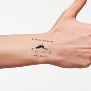 Bloemhang Logo Covid Temperatuur Goedgekeurde Toeg Rubberstempel