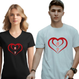 Bloemhart 6 7 Meme Valentijnsdag Matching T-shirt