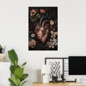 Bloemhart Anatomie Print, Vintage Medische Poster (Thuiskantoor)