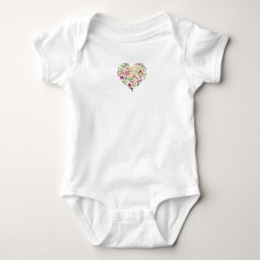 Bloemhart Baby Shower Zoete Roze Moederliefde Romper (Voorkant)