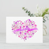 Bloemhart boeket bloem vrijgezellenfeest uitnodigi kaart (Staand voorkant)