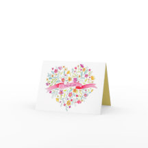 Bloemhart boeket kunst bedankkaart