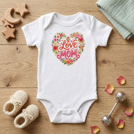 Bloemhart, cadeau voor moedermeisje | Aankondiging Romper