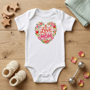 Bloemhart, cadeau voor moedermeisje Aankondiging Romper