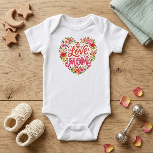 Bloemhart, cadeau voor moedermeisje | Aankondiging Romper