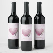 Bloemhart cadeaukaart wijnlabel wijn etiket (Flessen)