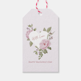 Bloemhart cadeaukaartje cadeaulabel