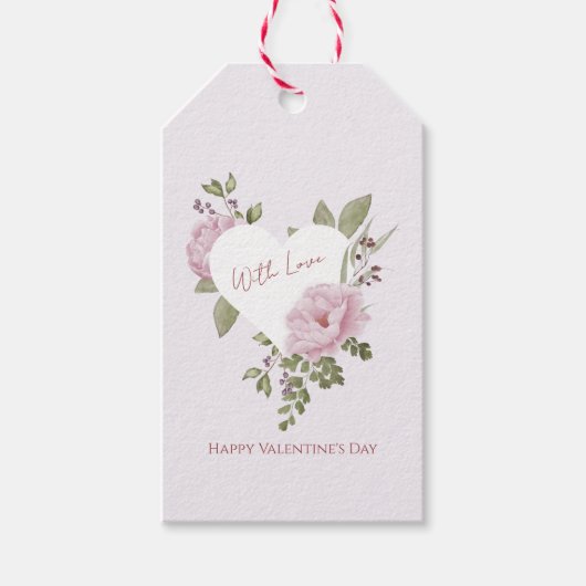 Bloemhart cadeaukaartje cadeaulabel (Voorkant)