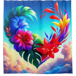 Bloemhart Douchegordijn