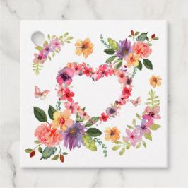 Bloemhart en bloemen bedankjes labels