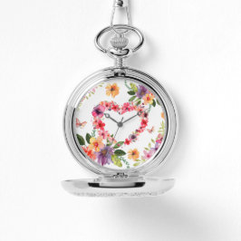 Bloemhart en bloemen horloge