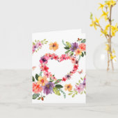 Bloemhart en bloemen kaart (Gele Bloem)