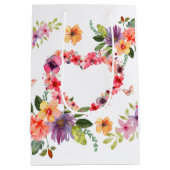 Bloemhart en bloemen medium cadeauzakje (Achterkant)