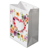 Bloemhart en bloemen medium cadeauzakje (Achterkant Gekanteld)