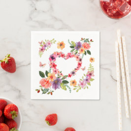 Bloemhart en bloemen servet