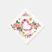 Bloemhart en bloemen servet (Hoek)
