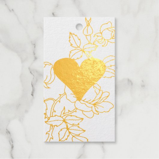 Bloemhart Gepersonaliseerde Folie Gift Labels (Voorkant)