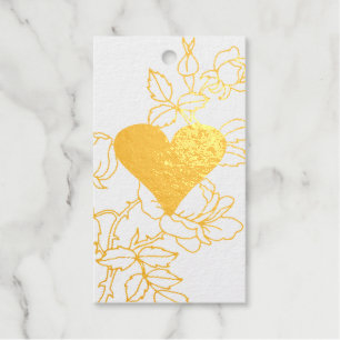 Bloemhart Gepersonaliseerde Folie Gift Labels